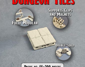 Masterful Dungeons Tiles - Modular stone tiles, double-sided, Tabletop RPG terrain