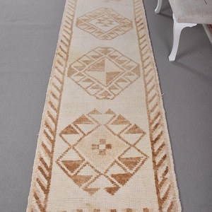 Alfombra turca, Alfombra de corredor 3x12, Alfombra vintage, Alfombra Herki, Alfombra antigua, Alfombras para pasillo, Alfombra beige de 2.8x12.2 pies, Alfombra de pasillo, Alfombra decorativa