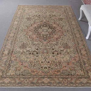 Vintage Rug, Turkish Rug, 6x10 Large Rugs, Anatolian Rug, Rugs For Dining Room, 6.3x9.7 ft Orange Rug, Authentic Kayseri Rug, Antique Rug