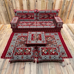Diamond Pattern Floor Sofa Set, Living Room Sectional Sofa, Versatile Living Room Sofa, Modular Sectional Couch, Handcrafted Floor Cushions
