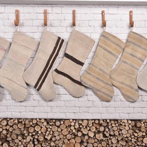 Kilim Christmas Stockings, Vintage Rug Stockings, Organic Stocking, Rustic Stocking, Stocking Decor, Tribal Stocking, Woven Stocking,