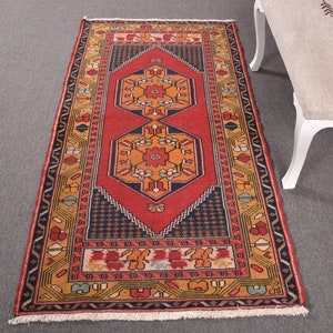 Vintage Rug, 4x6 Accent Rug, Turkish Rug, Oushak Rug, Rugs For Salon, 3.1x6 ft Red Rug, Anatolian Rug, Entryway Rug, Decorative Rug,