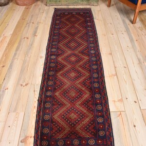 Vintage Rug, Turkish Rug, 2x8 Runner Rug, Anatolian Dowry Rug, Rugs For Corridor, 2x8.1 ft Red Rug, Ivory Flatweave Rug, Long Pile Wool Rug,