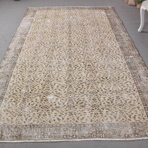 Vintage Rug, Turkish Rug, 6x10 Large Rug, Antique Rug, Rugs For Living Room, 5.5x9.2 ft Brown Rug, Vintage Beni Ourain Rug, Large Wool Rug,