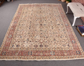 トルコラグ、ヴィンテージラグ、7x10インチの大型ラグ、アンティーク