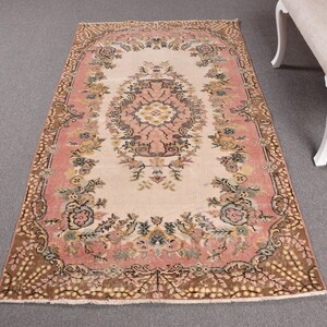 4x7 Area Rugs, Vintage Rug, Turkish Rug, Anatolian Rug, Rugs For Salon, 3.7x6.7 ft Beige Rug, Decorative Wool Rugs, Antique Oushak Rug,
