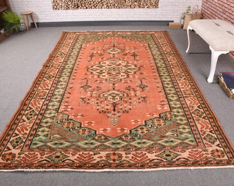 6x10 Large Rugs, Turkish Rug, Vintage Rug, Antique Rug, Rugs For Dining Room, 6x9.6 ft Red Rug, Anatolian Rug, Large Vintage Rug, Wool Rug,