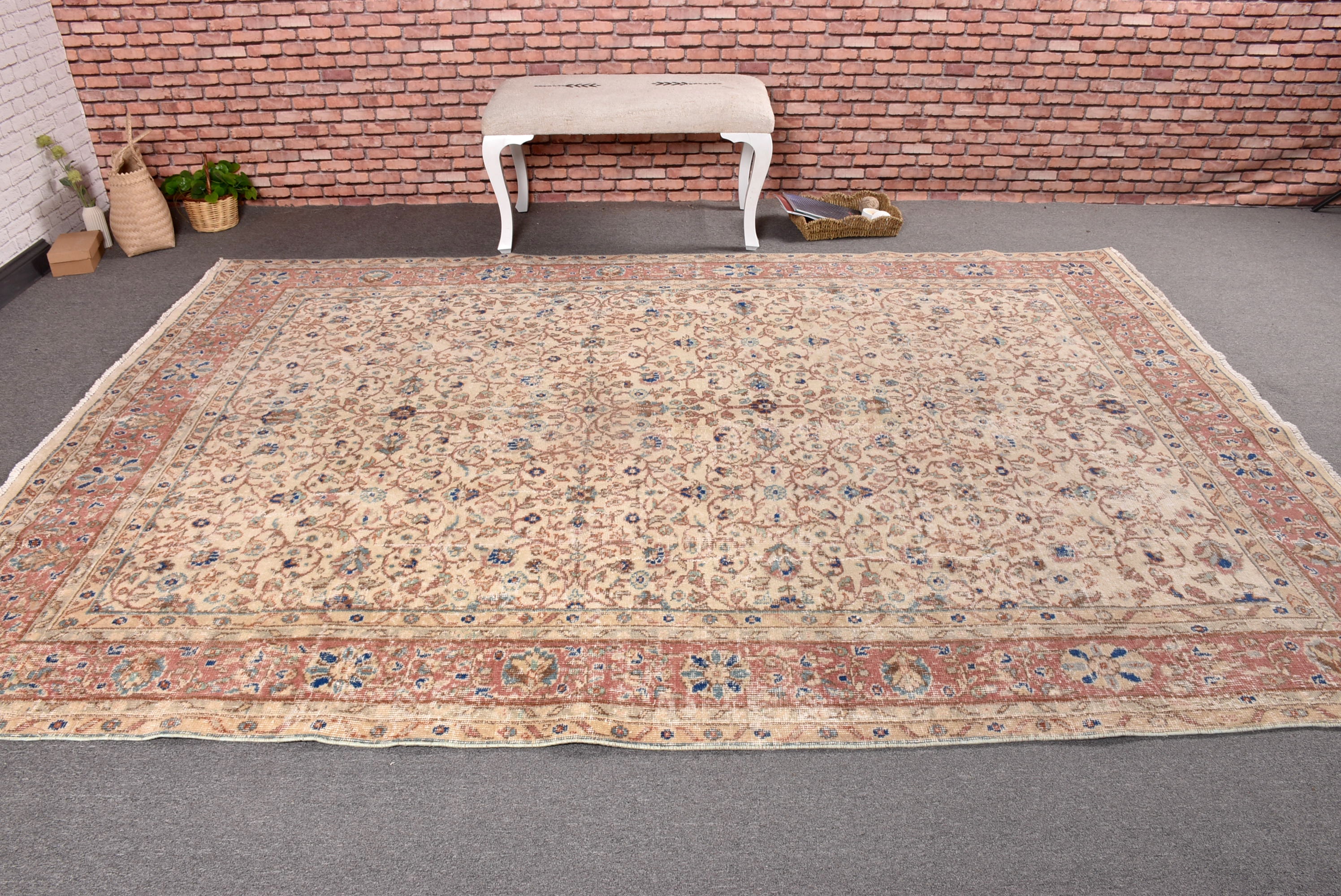 トルコラグ、ヴィンテージラグ、7x10インチの大型ラグ、アンティーク