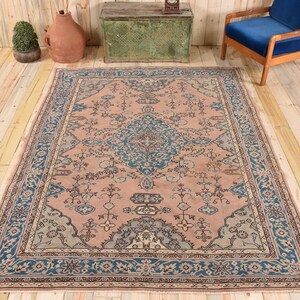 6x8 Large Rug, Vintage Rug, Turkish Rug, Anatolian Rug, Rugs For Bedroom, 6.2x8.1 ft Bronze Rug, Vintage Turkish Rug, Decorative Wool Rug,