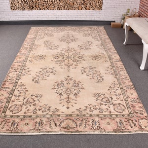 Turkish Rug, 6x9 Large Rugs, Vintage Rug, Anatolian Rug, Rugs For Living Room, 5.1x9 ft Beige Rug, Antique Rugs, Large Turkish Wool Rug,