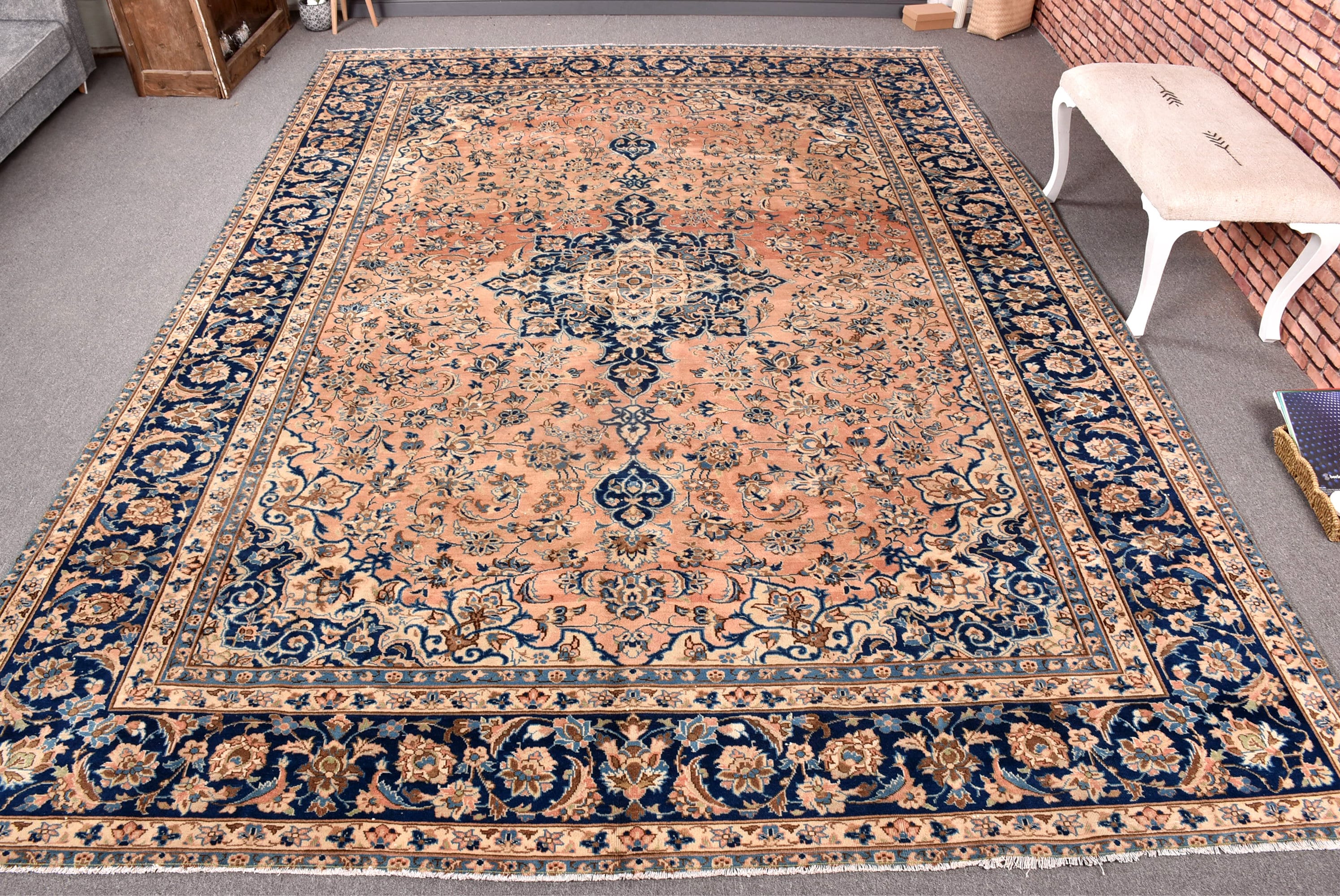 Vintage Rug, Turkish Rug, 10x13 Oversize Rug, Heriz Rugs, Rugs for
