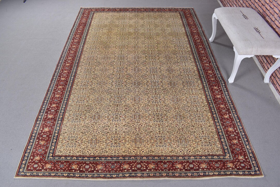 Large Turkish Rug Vintage Rug, 5.2x9.5 Ft Large Turkish Rug, Red Brown Abstract Rug - Etsy