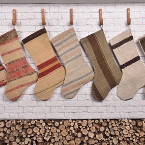 Kilim Christmas Stocking, Antique Rug Stocking, Anatolian Stocking, Antique Stocking, Christmas Decor, Decorative Christmas Stocking,