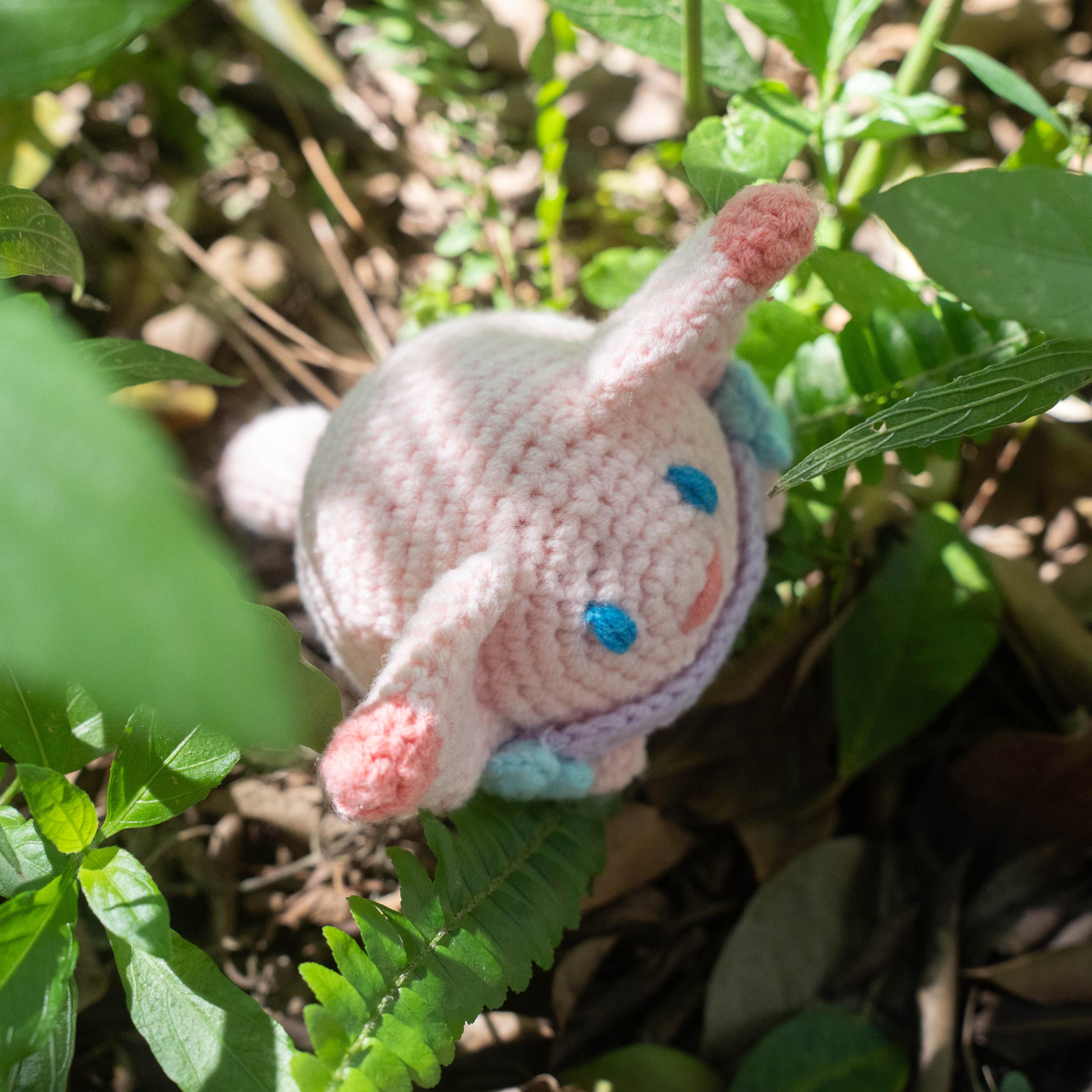 あみぐるみ pipi Crochet Pink Pipi Plushie With Purple Sea Monster Hat Amigurumi