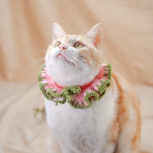 Floral Pet Bib Dainty Daisy Scarf for Pet Lovers Handmade Crochet Soft Pet Bandana Aesthetic Cottagecore Neckwear Unique Kitten Accessory image 10