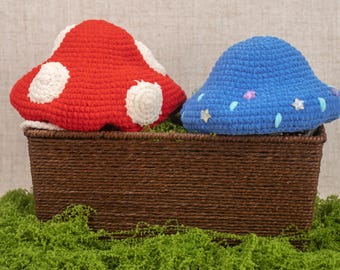 Cat Hat Set Red Mushroom Toadstool Blue Starry Beret Soft Plush Pet Accessory Funny Photo Prop Kitten Bonnet Handmade Crochet Small Dog Gift