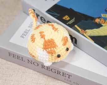 Handmade Calico Capybara Plushie Cute Tortoiseshell Rodent Figurine Soft Animal Amigurumi Unique Crochet Pet Collectible Kawaii Home Decor