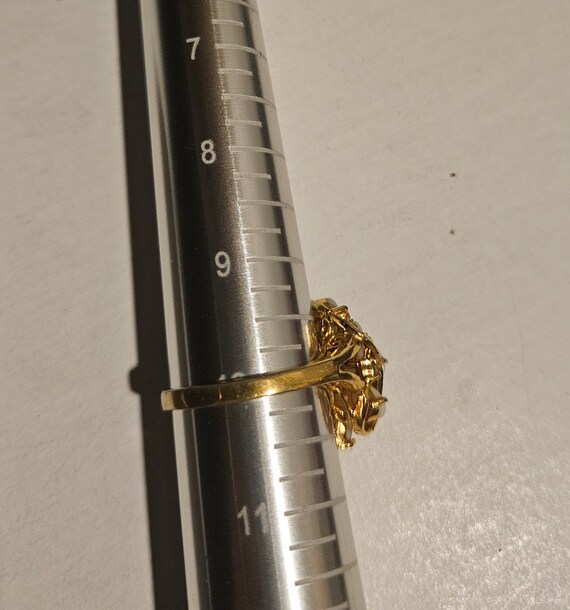 Gorgeous Vintage Genuine Opal Cluster Leaf Gold T… - image 5