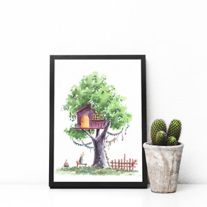 Treehouse Series 26 Watercolor Art Print - Digital Download