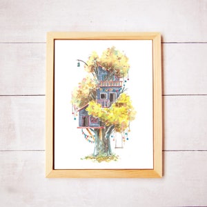 Treehouse Series 18 Watercolor Art Print - Digital Download