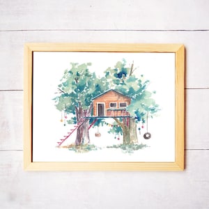 Treehouse Series 15 Watercolor Art Print - Digital Download
