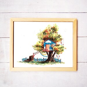 Treehouse Series 20 Watercolor Art Print - Digital Download