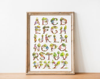 Treehouse Alphabet Art Print - Digital Download