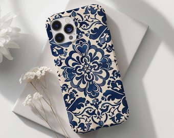 Azulejo Porcelain Blue Tile Mediterranean Design Phone Case For iPhone 15 14 13 Pro Max 12 Mini 11 XR 7 8 SE