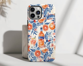 Aperol Spritz Summer Themed, Summer Watercolor Phone Case For iPhone 15 14 13 Pro Max 12 Mini 11 XR 7 8 SE 2022 Galaxy S24