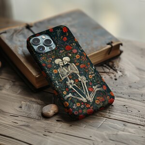 Skeleton Lovers, Flower Skeleton, Floral Phone Case for iPhone 15 14 13 ...