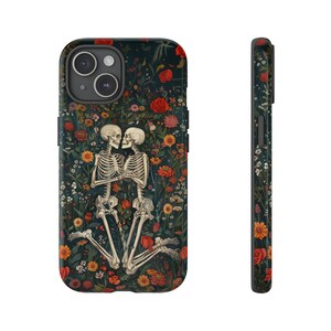 Skeleton Lovers, Flower Skeleton, Floral Phone Case for iPhone 15 14 13 ...