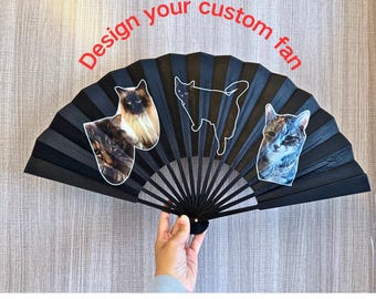Custom Hand Fans, Double side, Personalized Clacker Fans, Large Rave Fan with custom words or picture, Design your own Folding fan