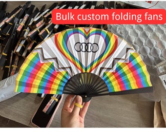 Custom Clack Fan in bulk, Personalized Picture/text hand Folding fan, free design,  Custom Festival Raves party fan, bulk price, Xmas gift