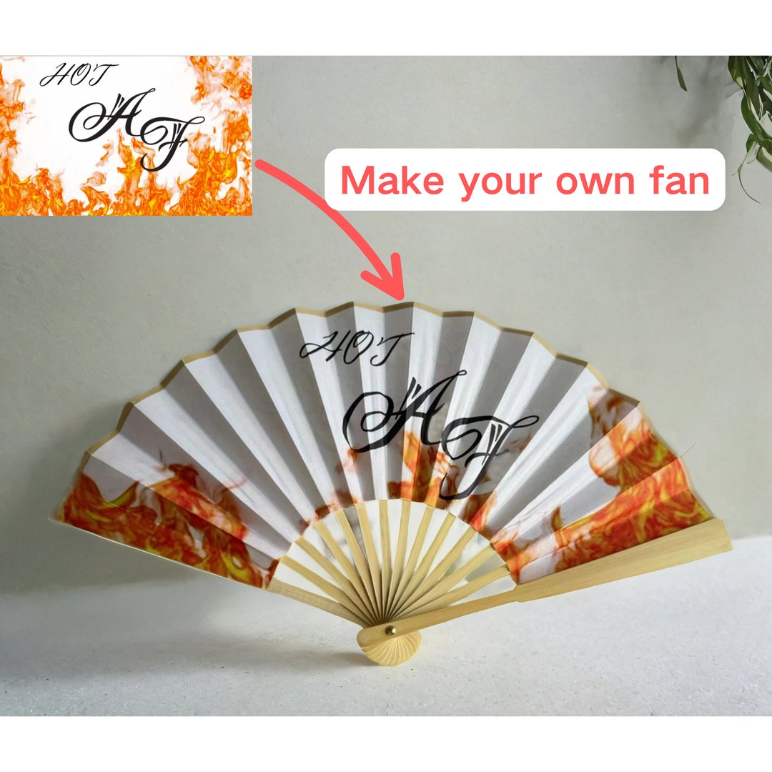 WERWAES 6Pcs Folding Fan With Custom Photo Handheld Personalised Fans For Wedding Dancing Saloon Cosplay Party Props Decorative Folding Fans