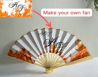 Personalized handheld fan with custom words and pictures,Custom Festival Folding Hand Bamboo Fan, Custom wedding Festival Party Rave Fan