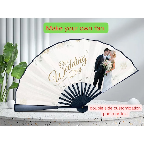 Custom Wedding Fans Fully Custom Photo or Text Make Your Own Wedding Party Paper Fan Personalized Rave Party Festival Event Foldable Fan Etsy