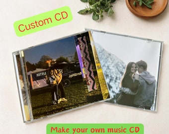 Custom CD with Jewel Case, Make your own Mixtape music CD, custom photo and 16 songs, Personalized album CD, Unique gifts for music lover