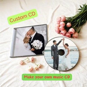 Personalized Mixtape music CD with custom songs and photos, custom 80 minutes+5 photos, Custom CD Mixtape with Jewel Case, Wedding Music CD