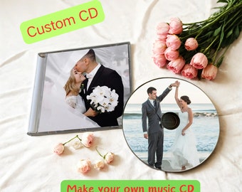 Personalized Mixtape music CD with custom songs and photos, custom 80 minutes+5 photos, Custom CD Mixtape with Jewel Case, Wedding Music CD