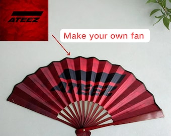Custom your own Folding Hand Fan, Custom text and photo Festival Rave Favour Bamboo Fan,Personalized wedding Handheld fan in bulk,summer fan