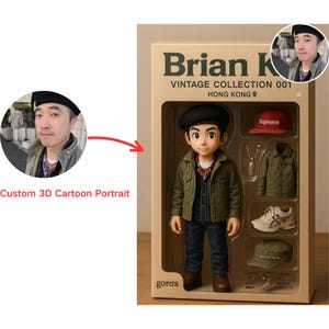 Benutzerdefinierte 3D Cartoon Portrait, Machen Sie eine Actionfigur aus Ihrem Foto, 3D drucken Sie Ihre echte Cartoon Portrait Sammlerfigur, Muttertagsgeschenk