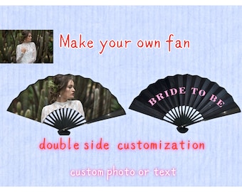 Custom your own paper fan, Custom double side text and photo,  Folding Wedding fan,  personalized Rave Party Festival Event handing Fan