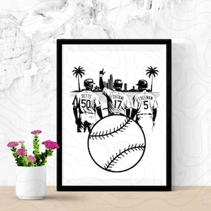Los Angeles Baseball SVG PNG JPG | Dodgers Players Vector Design | Freeman Ohtani Betts Digital Download