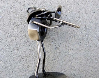 Mr. FROG the TRoMBONE PLAYER  Metal Sculpture Stationary