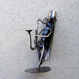 VENTA Sr. Hopper el Saxofonista Escultura de Metal Estacionario imagen 2