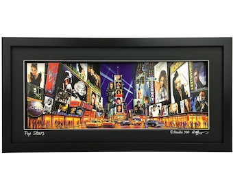 Pop Stars Times Square Paper-sculpture 3D Framed Wall Art