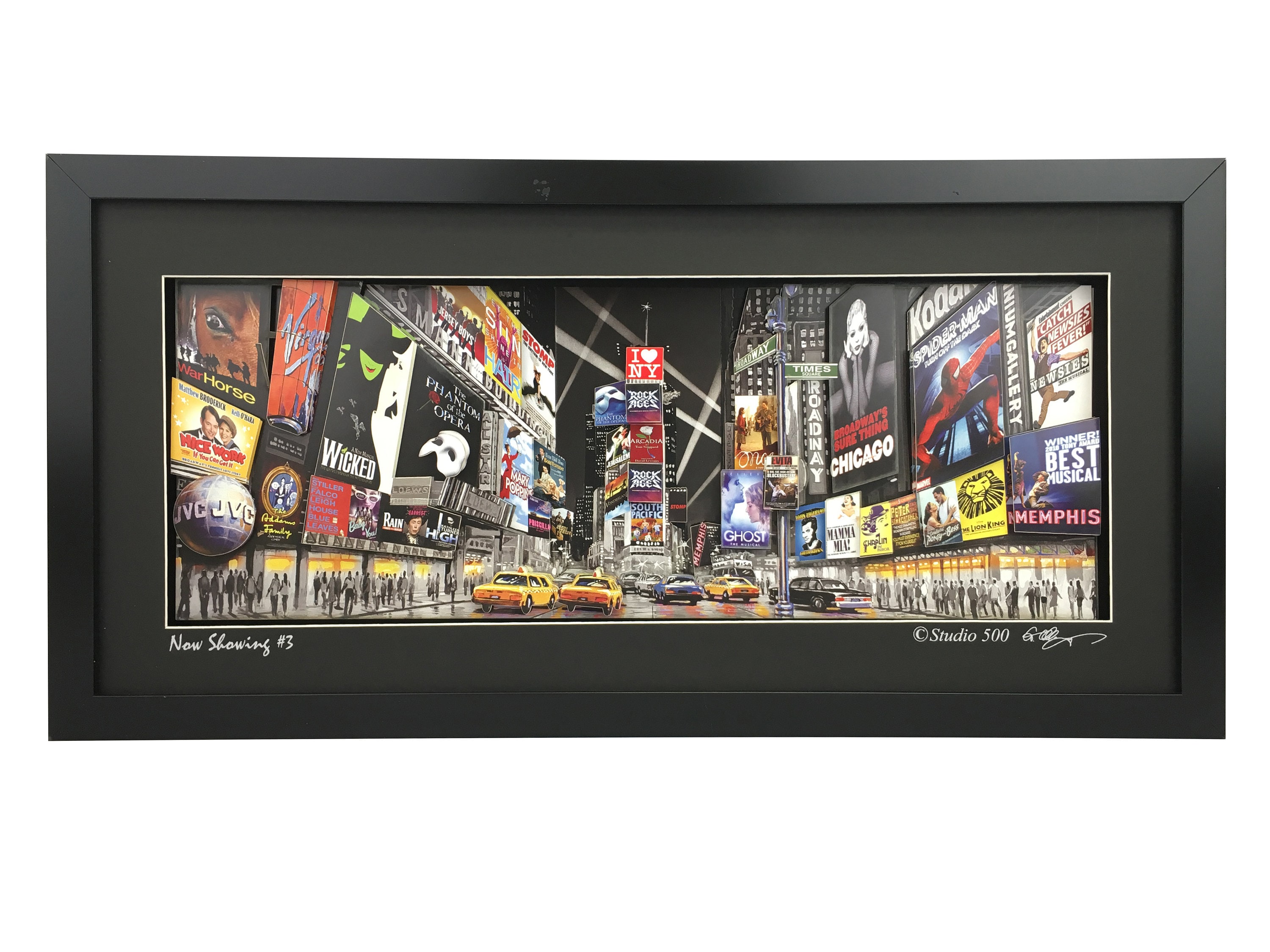 Now Showing #3 Broadway Show 3D Paper-sculpture Framed Art, Small