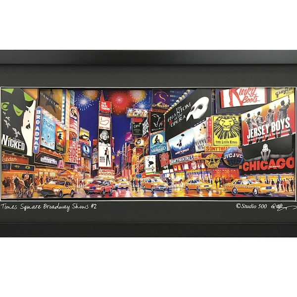 Escultura de papel 3D para decoración de pared, espectáculo de Broadway de Times Square n.° 2, tamaño grande