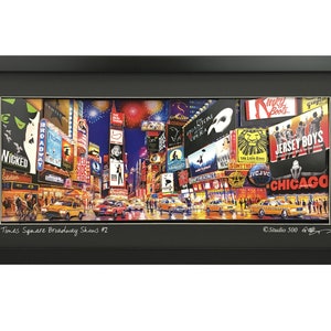 Time Square Broadway Show#2 Paper-sculpture Framed Art with LED
