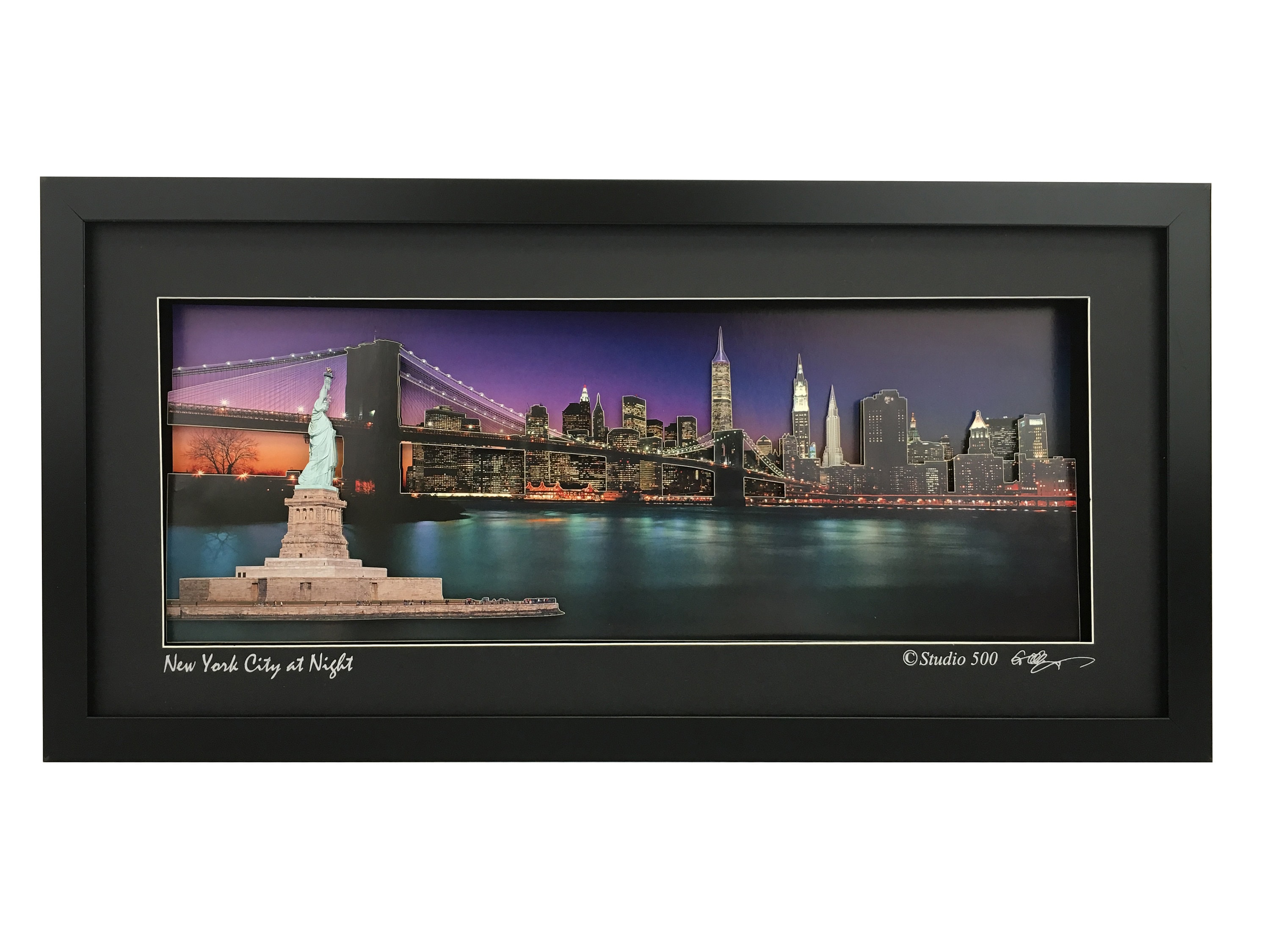New York City at Night 3D Paper-sculpture Framed Art With LED - Etsy